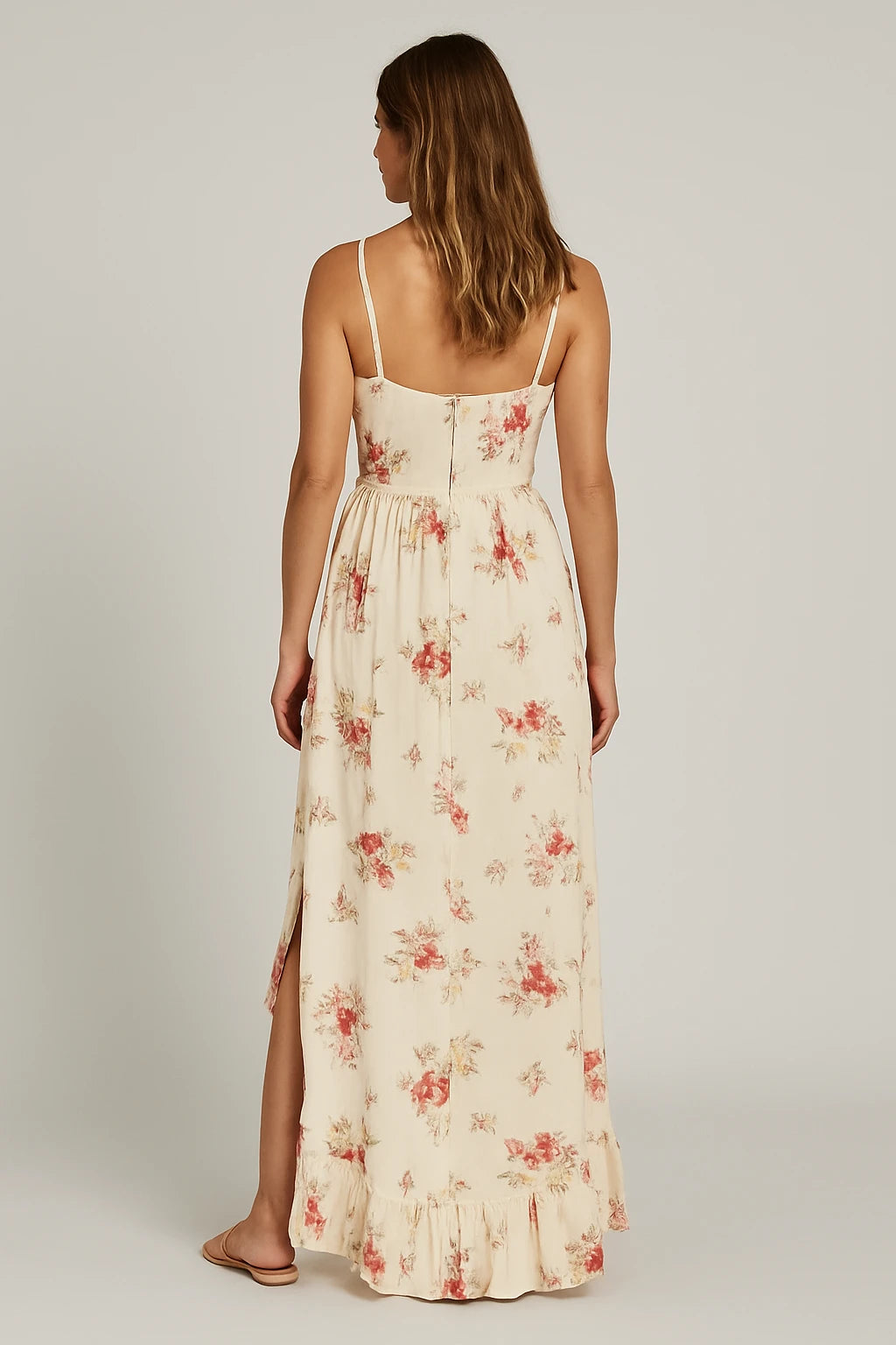 Womens Year-Round Floral Dress with Comfortable Fit and Adjustable Straps - Image 1