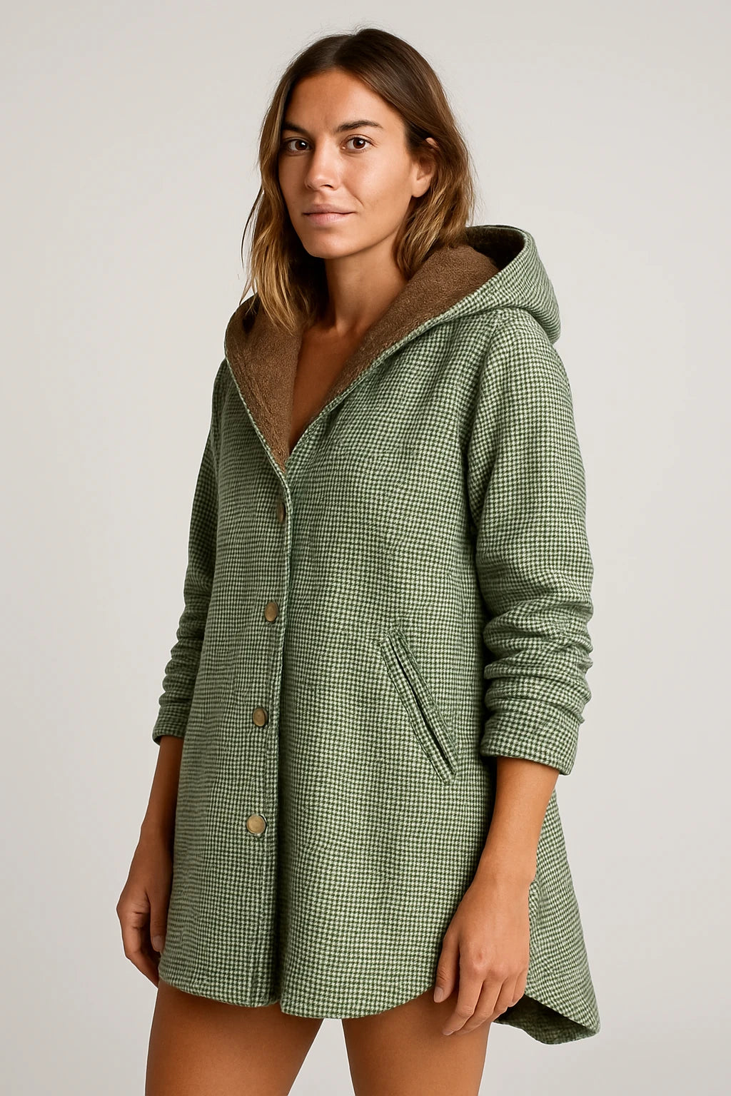 Womens Winter Hooded Coat with Relaxed Fit and Fleece-Lined Comfort - Image 6