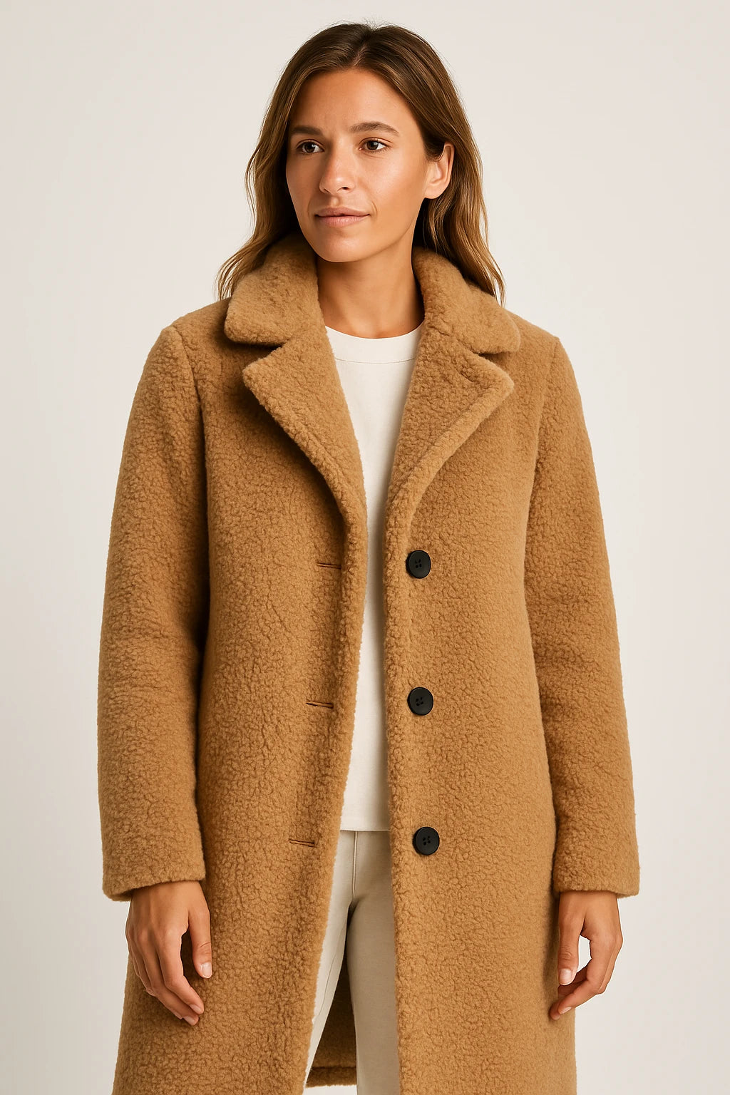 Womens Winter Oversized Teddy Coat with Relaxed Fit and Warm Insulation - Image 5