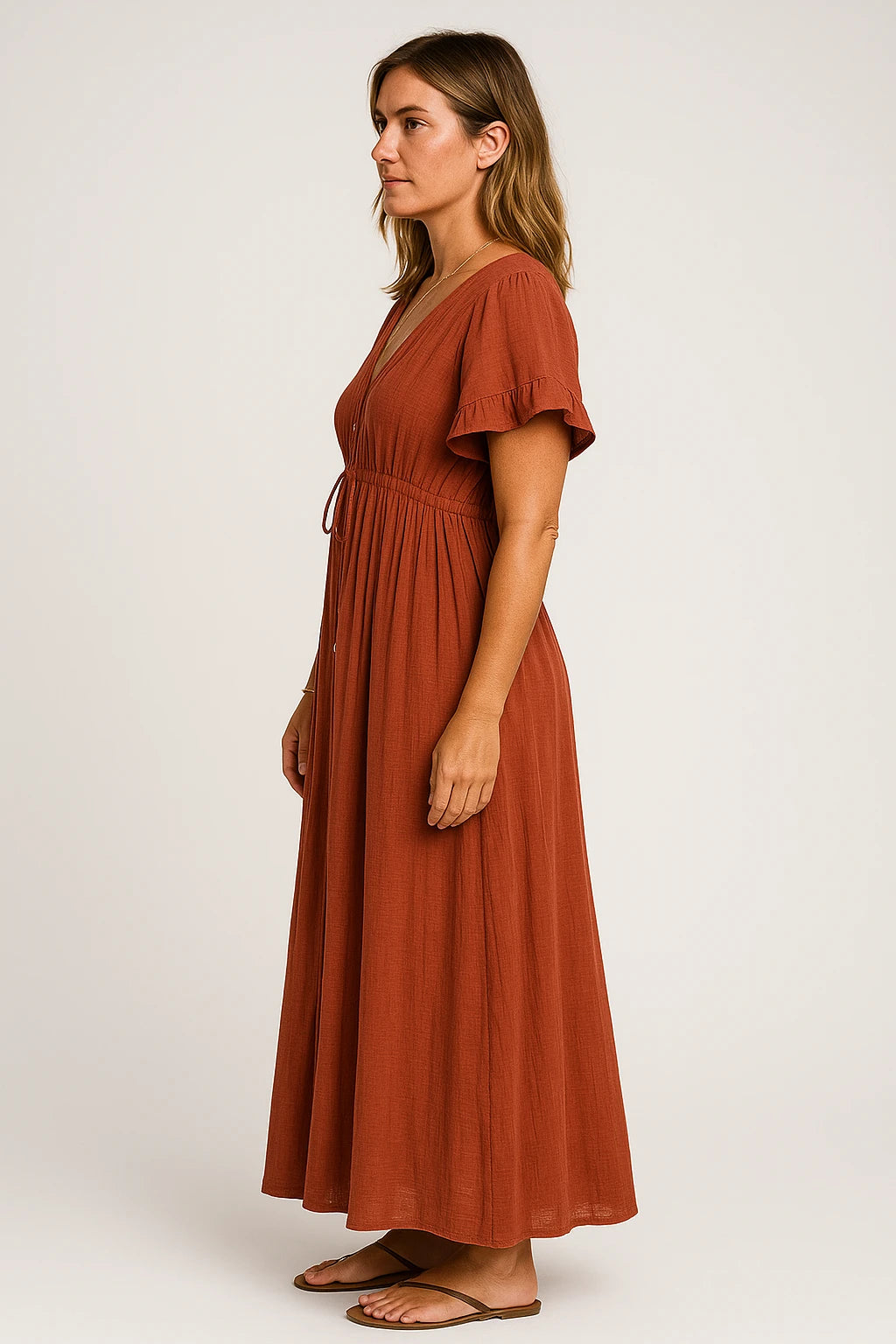 Ladies Evening Dress – Deep V-Neck Style – Open Back Design – Elegant and Comfortable Fit - Image 1
