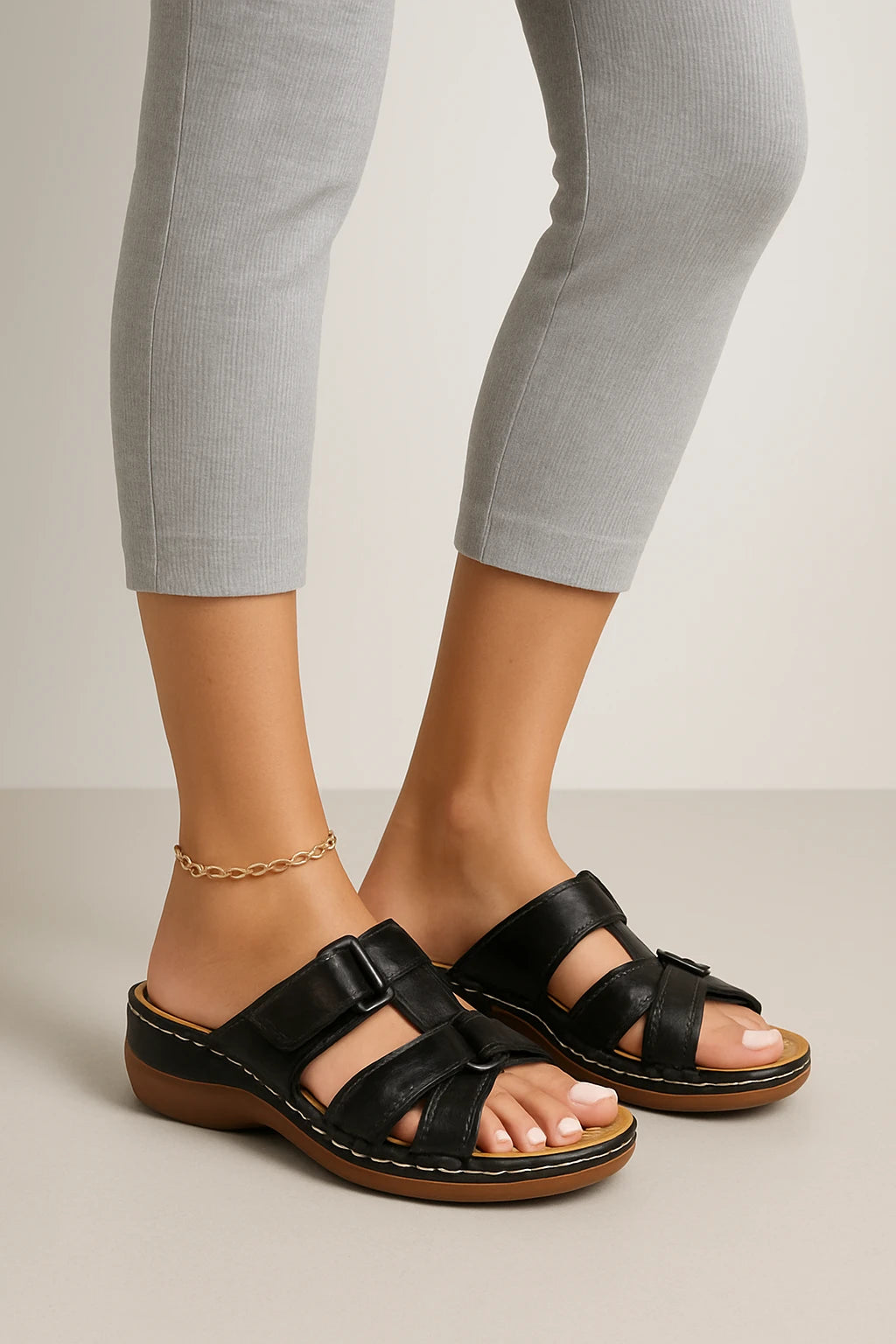 Womens Summer Orthopedic Sandals with Open-Toe Design and Adjustable Straps - Image 1