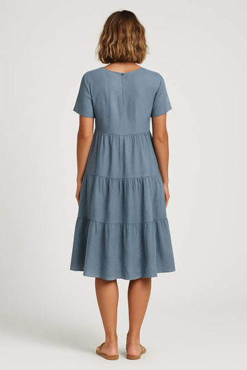 Womens Summer Dress with Loose Fit – Elegant A-Line Style and Chic Pleats - Image 1