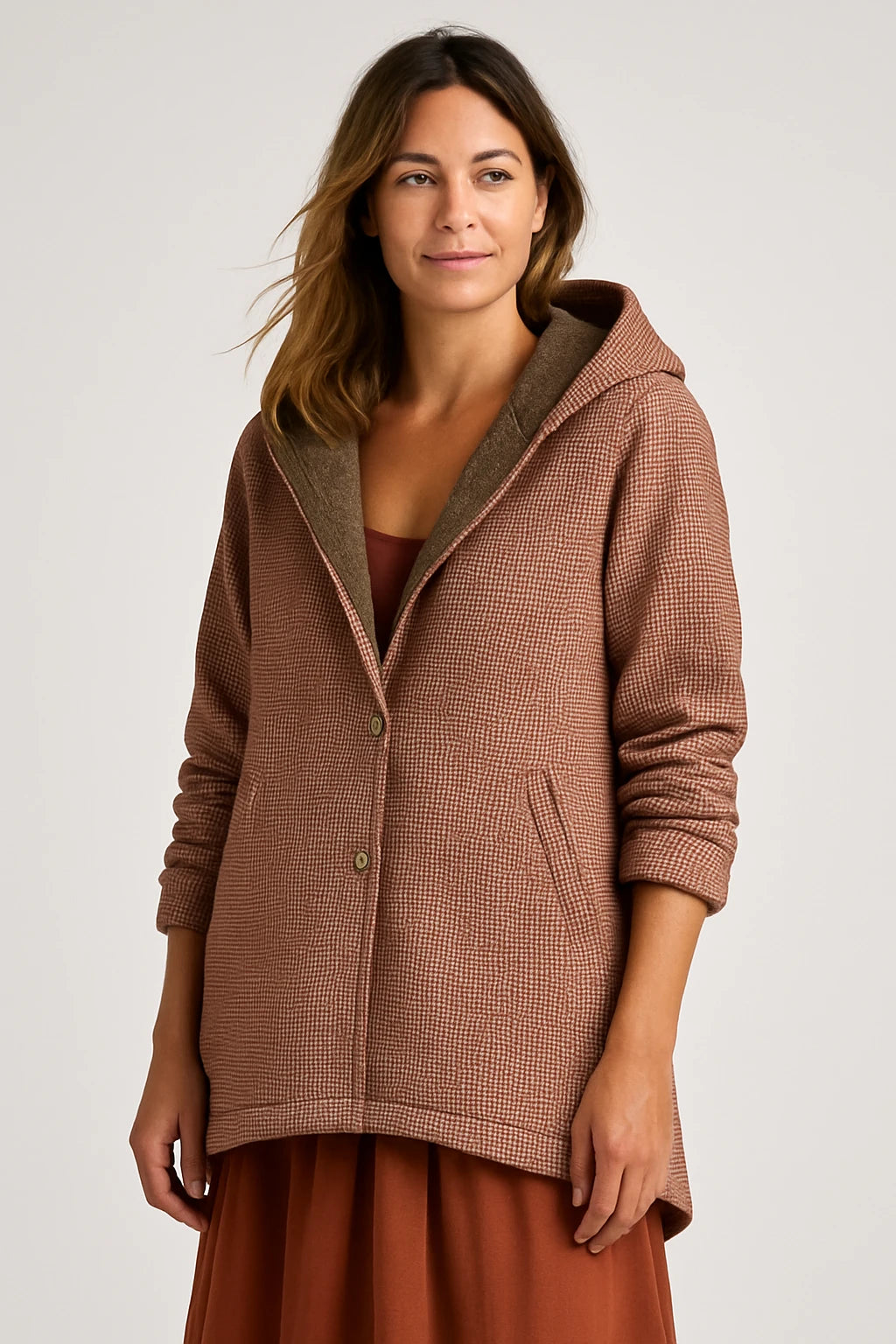 Womens Winter Hooded Coat with Relaxed Fit and Fleece-Lined Comfort - Image 5