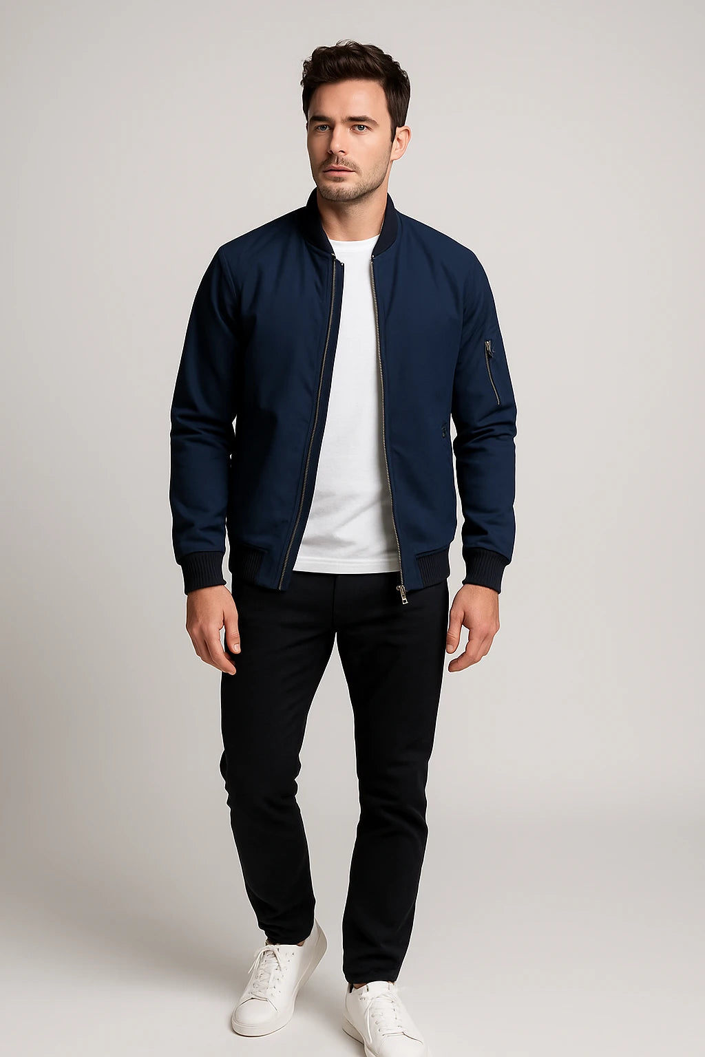 Men's Casual Bomber Jacket – Lightweight Zip-Up Outerwear