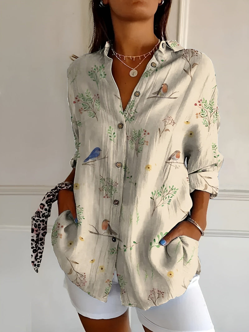 Aurora - Floral Breeze Button-Up Shirt