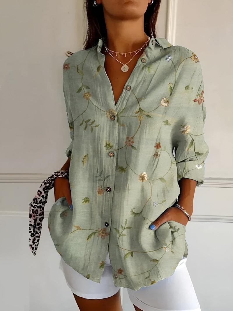 Aurora - Floral Breeze Button-Up Shirt