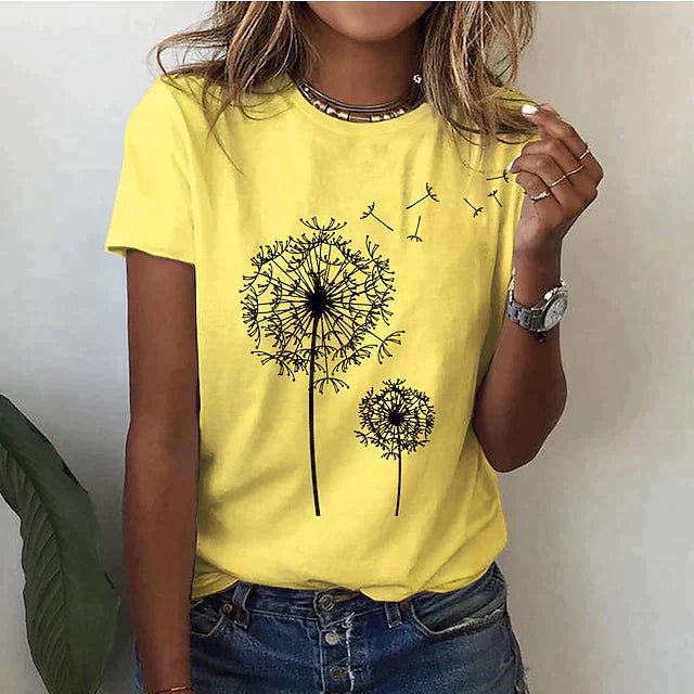 Women's Summer T-Shirt with Round Neck | Short Sleeves